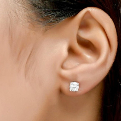 GJH Sterling Silver Stud Earrings For Girls And Womens Zircon Sterling Silver Stud Earring On Flipkart For Rs. 499 @ 75% off