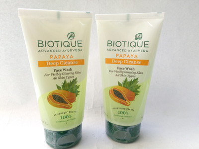 BIOTIQUE PAPAYA DEEP CLEANSE FACE WASH (PACK OF 2) (150 ML EACH) Face Wash(300 ml)