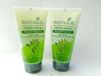 BIOTIQUE FRESH NEEM PIMPLE CONTROL FACE WASH (PACK OF 2) (150 ML EACH) Face Wash(300 ml)