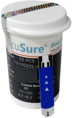 AccuSure Glucometer simple 25( strip )pack 1 25 Glucometer Strips