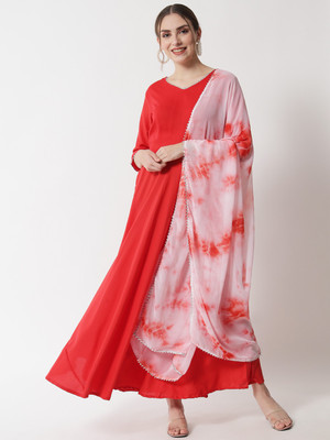 Vaani Creation Flared/A-line Gown(Red)