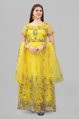Julee Anarkali Gown(Yellow)