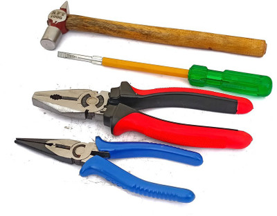 Toolhub Hammer & Screwdriver With Pliers Hand Tool Kit(4 Tools)