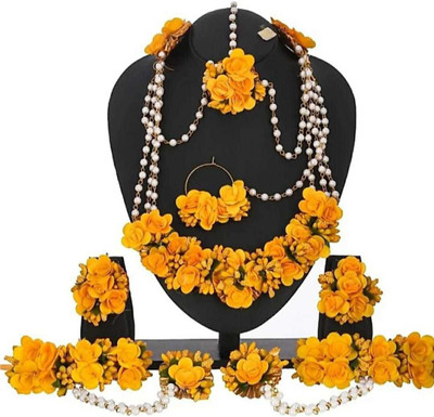 BHAVYUR ART & CRAFT Fabric Yellow Jewellery Set(Pack of 1)