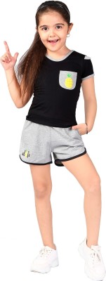 naughty ninos Girls Casual Top Shorts(Black)