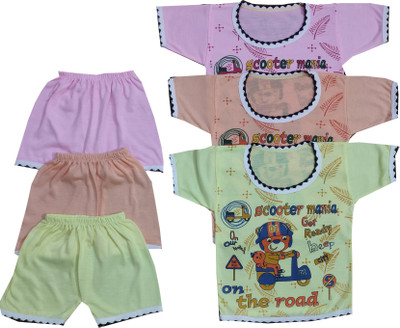Siddhi Enterprises Baby Boys & Baby Girls Casual T-shirt Shorts(PINK)
