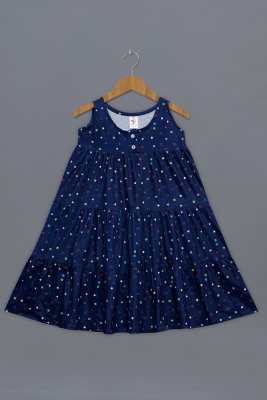 Fashion Dream Baby Girls Midi/Knee Length Casual Dress(Dark Blue, Sleeveless)