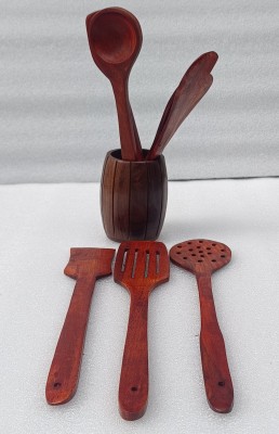 OnlineCraft ch3127 spoon stand Kitchen Tool Set(Brown, Cooking Spoon, Spatula)