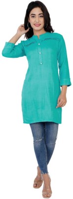 RACHNA FASHION Women Solid Straight Kurta(Dark Green)