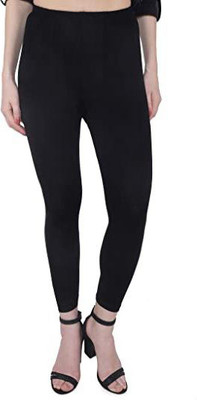 cuvu Ankle Length Western Wear Legging(Black, Solid)