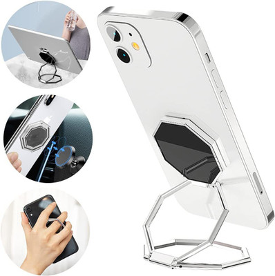 befunky Ring Holder Finger Kickstand, Foldable 360° Rotation Metal Multi-Angle (Silver) Mobile Holder