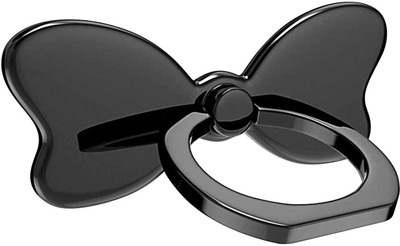 befunky Bow Shape Metal Phone Finger Ring Stability Kickstand 360 (Black) Mobile Holder