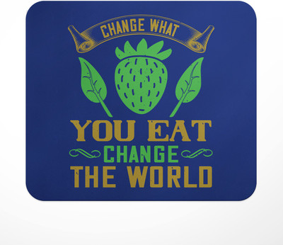 LASTWAVE Change what you eat change the world, Vegan Deisgn Graphic Printed Non Slip Base Mousepad(Multicolor)