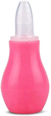 Newborn Baby Collection Silicone Baby Nose Cleaner Nasal Aspirator from Blocked Baby Nose (Pink) Manual Nasal Aspirator(Pink)