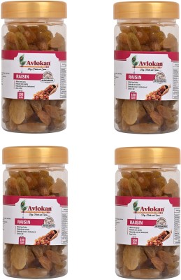 Avlokan Dry Grapes Premium Seedless Kishmish Raisins Dry Fruits Raisins(4 x 100 g)