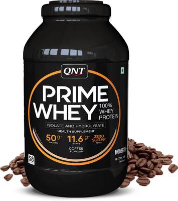 QNT Prime Whey, 100% Whey Protein with whey Isolate, 2kg, Coffee Whey Protein