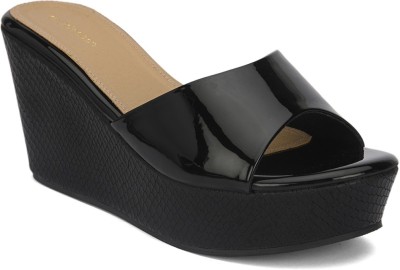 pelle albero Women Wedges(Black , 7)