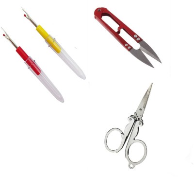 Crafts Haveli 3 Items Combo : 2 Seam Ripper, Folding Scissor & 1 Thread Cutter Sewing Kit