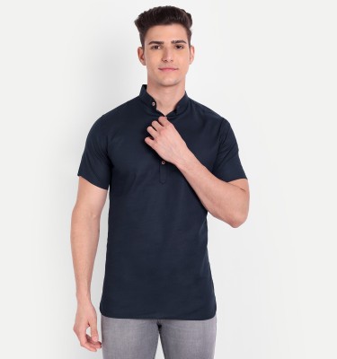 Vida Loca Men Solid Casual Blue Shirt