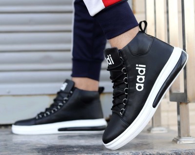 aadi Synthetic Leather |Lightweight|Comfort|Summer|Trendy|Walking|Outdoor|Daily Use High Tops For Men(Black, White)