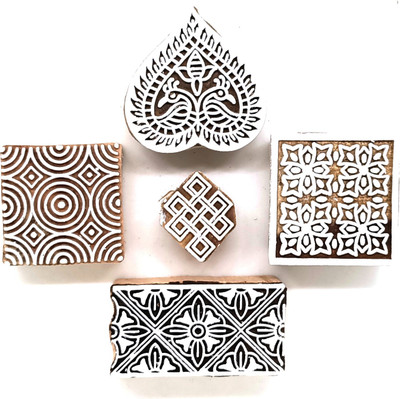 Reniq 3.0-AA Wooden Printing Block Stamps Hand Carved Printing Blocks Printing Blocks(Pack of 5)