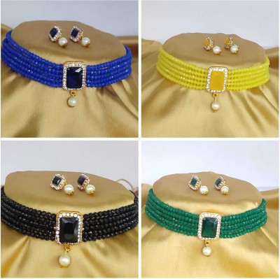 Padmavati Bangles Alloy Blue, Yellow, Black, Green Jewellery Set(Pack of 4)