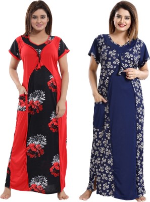 Shopping World Women Nighty(Multicolor)