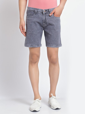 FEVER Solid Men Denim Grey Denim Shorts