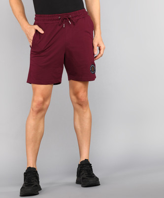 VAN HEUSEN Solid Men Maroon Regular Shorts