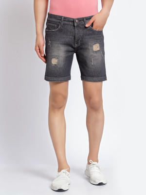FEVER Solid Men Denim Dark Grey Denim Shorts