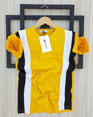 FIONAA TRENDZ Striped Men Round Neck Multicolor T-Shirt