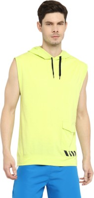 OFF LIMITS Solid Men Hooded Neck Yellow T-Shirt