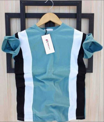 FIONAA TRENDZ Striped Men Round Neck Multicolor T-Shirt