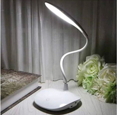 Krikav Rechargeable Study LED Lamp with Touch On/Off Switch Desk, Table and Study Lamp Study Lamp(30 cm, White)