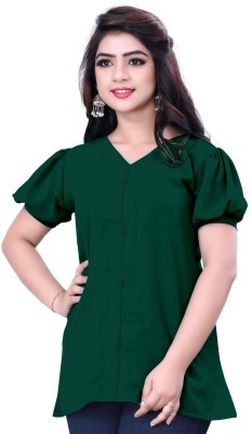 Sadbhav Casual Solid Women Green Top