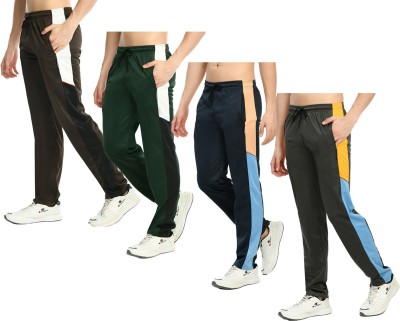 Indistar Colorblock Men Grey, Blue, Brown Track Pants