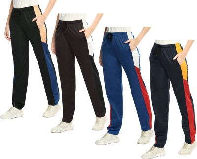 Indistar Colorblock Women Multicolor, Blue, Black Track Pants