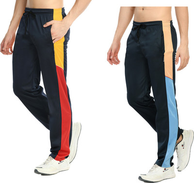 Indistar Colorblock Men Dark Blue, Light Blue Track Pants