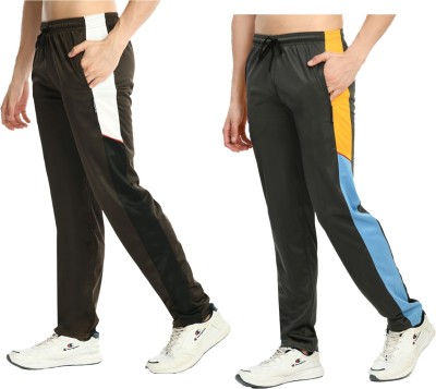 Indistar Colorblock Men Grey, Brown Track Pants