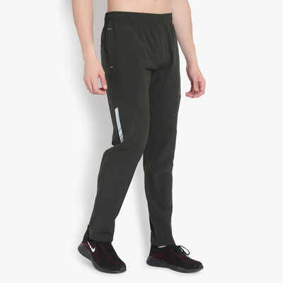 John Ally Solid Men Olive Track Pants