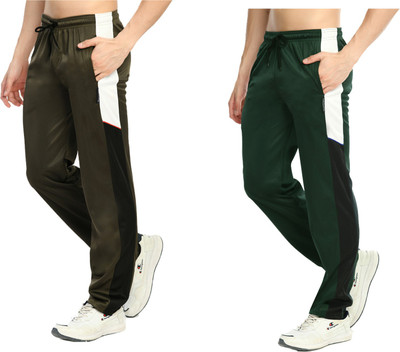 Indistar Colorblock Men Green, Dark Green Track Pants