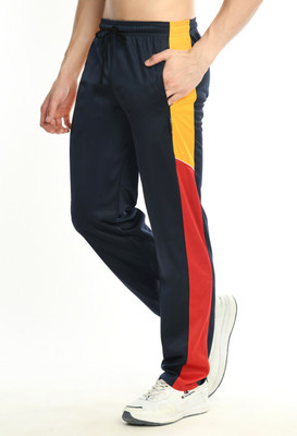 KAVYA Colorblock Men Blue Track Pants