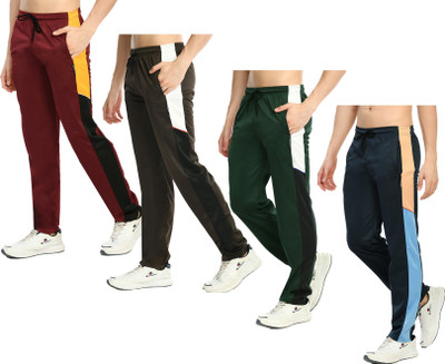 Indistar Colorblock Men Blue, Green, Maroon Track Pants