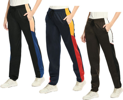 KAVYA Colorblock Women Brown, Multicolor, Black Track Pants