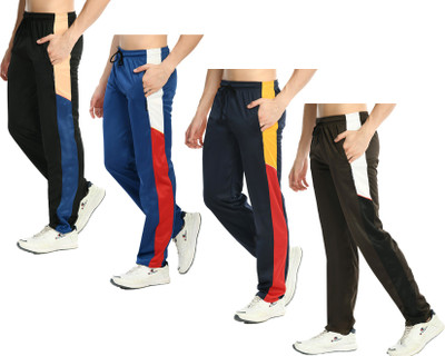 KAVYA Colorblock Men Brown, Light Blue, Black Track Pants
