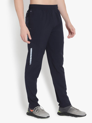 John Ally Solid Men Blue Track Pants