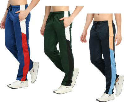 KAVYA Colorblock Men Multicolor, Green, Blue Track Pants