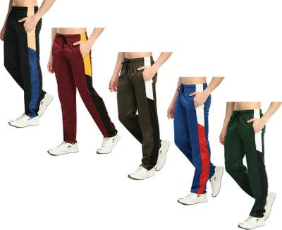 KAVYA Colorblock Men Green, Blue, Black Track Pants