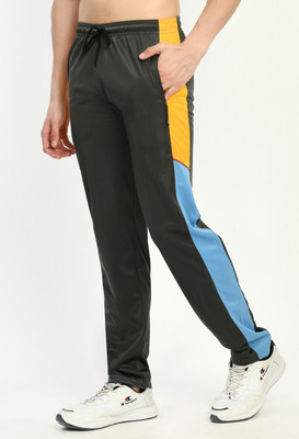 KAVYA Colorblock Men Grey Track Pants