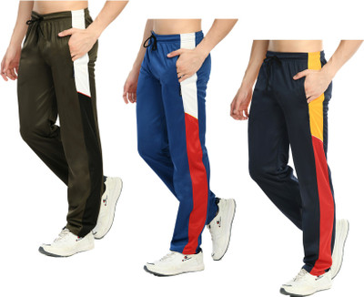 Indistar Colorblock Men Light Blue, Blue, Dark Green Track Pants